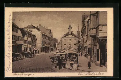 AK Bad Kissingen, Blick auf den Marktplatz mit Verkaufsständen