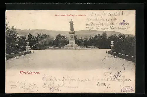 AK Tuttlingen, das Max Schneckenburger Denkmal