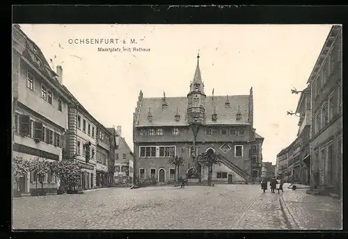 AK Ochsenfurt a. M., Rathaus am Marktplatz