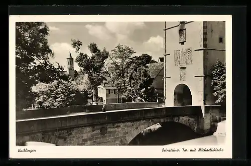 AK Waiblingen, Beinsteiner Tor mit der Michaeliskirche