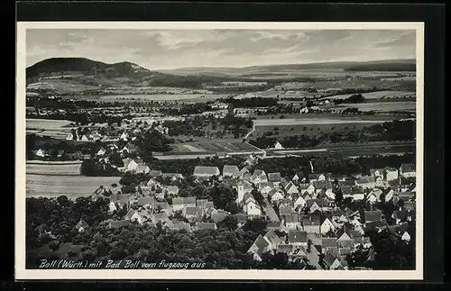 AK Boll in Württ., Generalansicht mit Bad Boll vom Flugzeug aus
