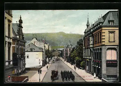 AK Marburg a. Lahn, Einblick in die Bahnhofstrasse