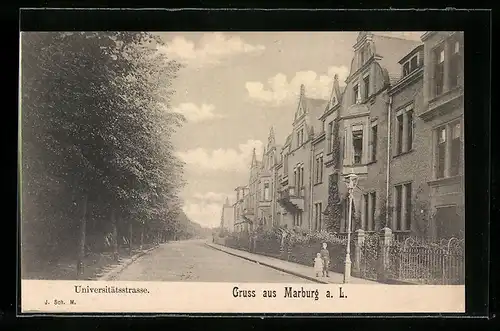 AK Marburg, Blick in die Universitätsstrasse