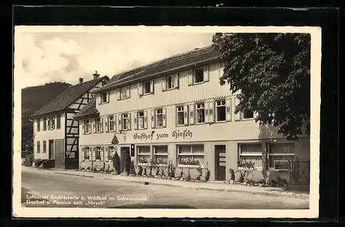 AK Enzklösterle b. Wildbad /Schwarzwald, Gasthof und Pension zum Hirsch