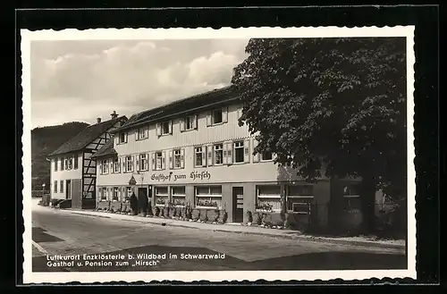 AK Enzklösterle b. Wildbad /Schwarzwald, Gasthof und Pension zum Hirsch, Bes. Willy Mast