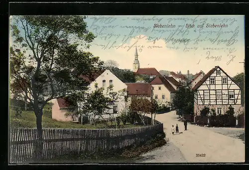 AK Siebenlehn, Ortsansicht mit Strassenpartie