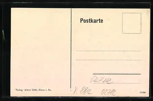AK Seifhennersdorf i. Sa., Strassenpartie mit Postamt