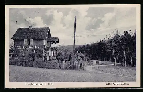 AK Finsterbergen i. Thür., Blick auf das Kaffee Waldschlösschen