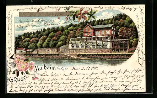 Lithographie Mülheim a. d. Ruhr, Der Kahlenberg