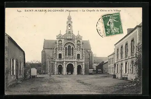 AK Saint-Martin-de-Connée, La Chapelle du Chene et le Village