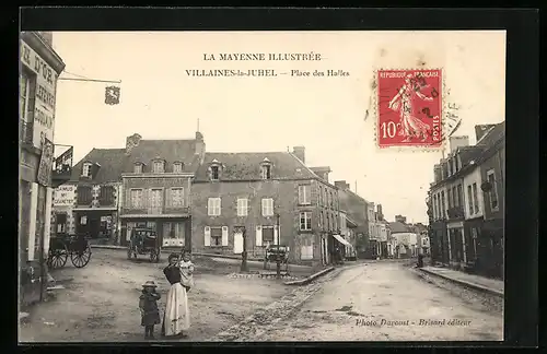 AK Villaines-la-Juhel, Place des Halles