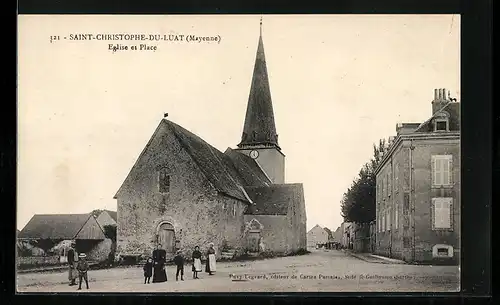 AK Saint-Christophe-du-Luat, Eglise et Place