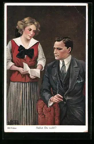 Künstler-AK Bill Fisher: Siehst du wohl?