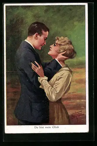 Künstler-AK Bill Fisher: Du bist mein Glück, Paar umarmt sich