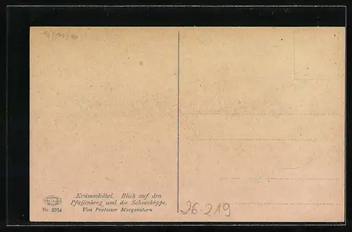 Künstler-AK Carl Ernst Morgenstern: Krummhübel, Blick auf den Pfaffenberg
