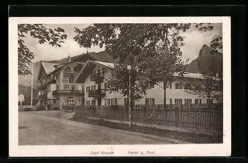 AK Kreuth, Strassenpartie am Hotel zur Post