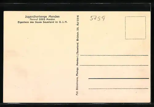 AK Menden, Jugendherberge, Aussenansicht