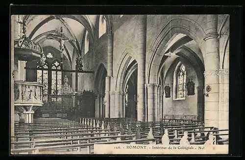 AK Romont, Interieur de la Collegiale - Nef