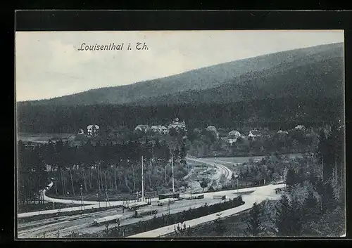 AK Luisenthal in Thür., Totalansicht von einem Berg aus