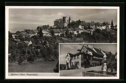 AK Regensberg, Gasthaus Löwen, Ortspartie