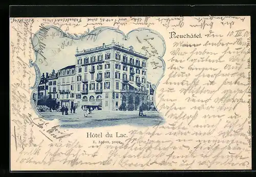 AK Neuchatel, Blick zum Hotel du Lac