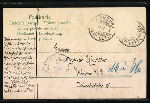 AK Genève, Le Débarcadère de l`Ariana, Kantonswappen der Schweiz