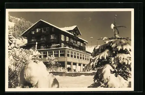 AK Adelboden, Hotel Alpenrose im Winter