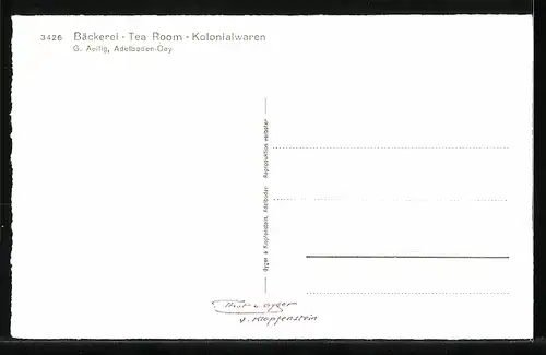 AK Adelboden-Oey, Bäckerei-Tea Room-Kolonialwaren