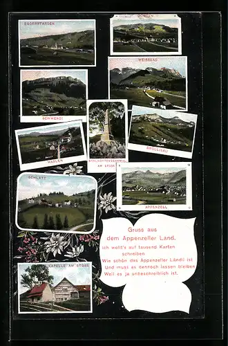 AK Appenzell, Totalansicht mit Schwendi