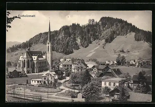 AK Escholzmatt, Ortsansicht mit Kirche