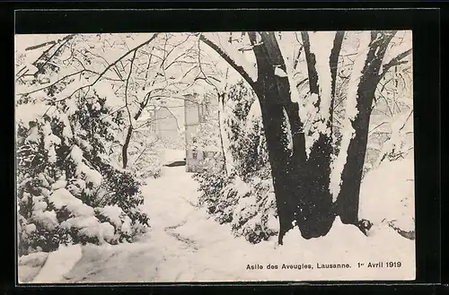 AK Lausanne, Asile des Aveugles en hiver
