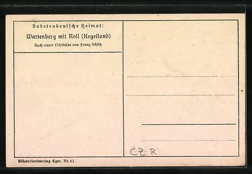 AK Wartenberg, Ortspartie vom Wald aus gesehen