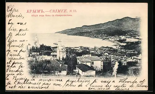 AK Jalta, Blick auf den Ort am Schwarzen Meer