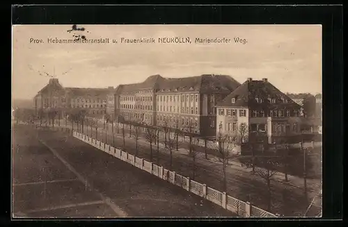 AK Berlin-Neukölln, Prov. Hebammenlehranstalt und Frauenklinik, Mariendorfer Weg