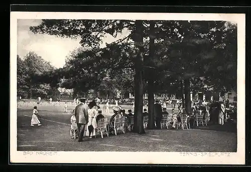 AK Bad Nauheim, Tennis-Spielplatz mit Zuschauern