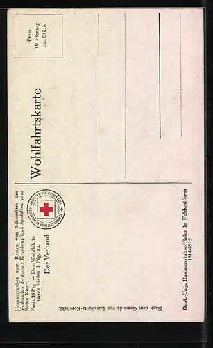 Künstler-AK Österreichischer Husarenstabsoffizier in Felduniform, Stempel Bahnpost