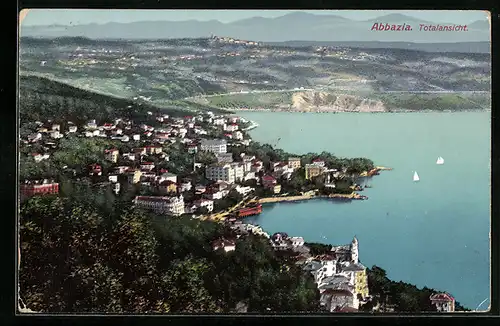 AK Abbazia, Totalansicht mit Mattuglie und Castello