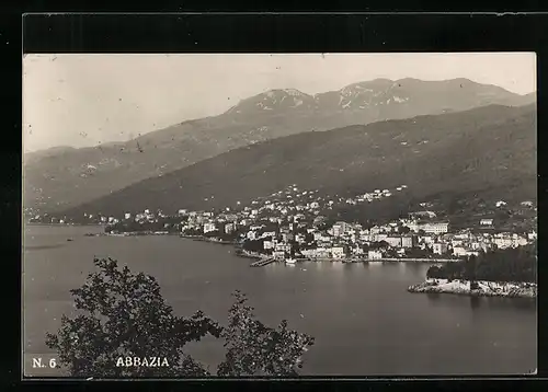 AK Abbazia, Luftaufnahme des Ortes