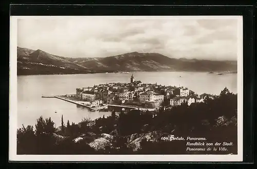 AK Korcula, Panorama aus der Vogelschau