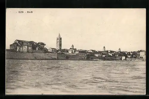 AK Rab, Panorama, vom Wasser gesehen