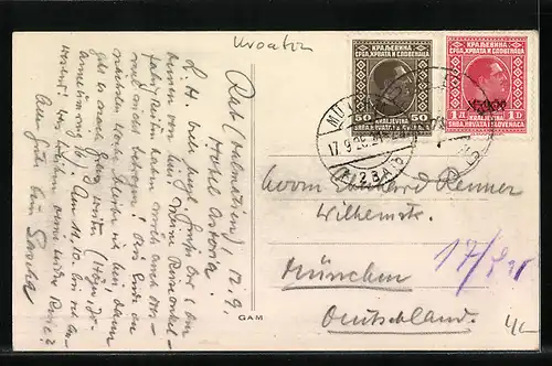 AK Rab, Panorama, vom Wasser gesehen