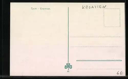 AK Gravose, Gesamtansicht mit Bergen aus der Vogelschau