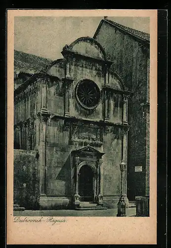 AK Dubrovnik-Ragusa, Alte Kirche, von der Strasse gesehen