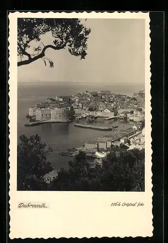 AK Dubrovnik, Totalansicht aus der Vogelschau