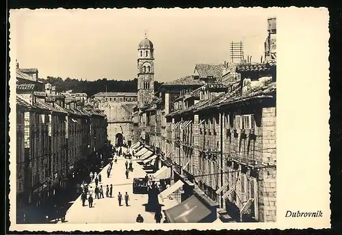 AK Dubrovnik, Strassenpartie aus der Vogelschau