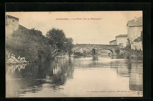 AK Gerbéviller, Le Pont sur la Mortagne