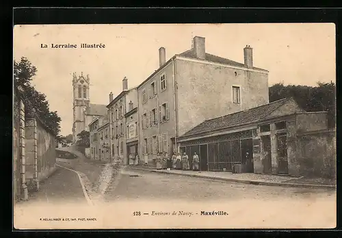 AK Maxéville, Rue et Eglise