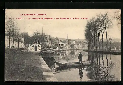 AK Nancy, Au Terminus de Maxéville, Les Brasseries et le Port du Canal