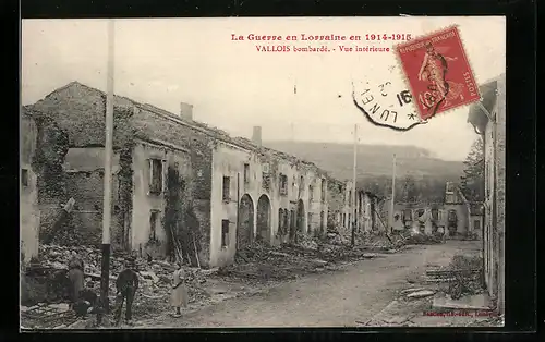 AK Vallois, Vallois bombardé, Vue intérieure