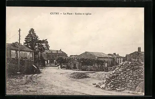 AK Cutry, La Place, Ecoles et eglise